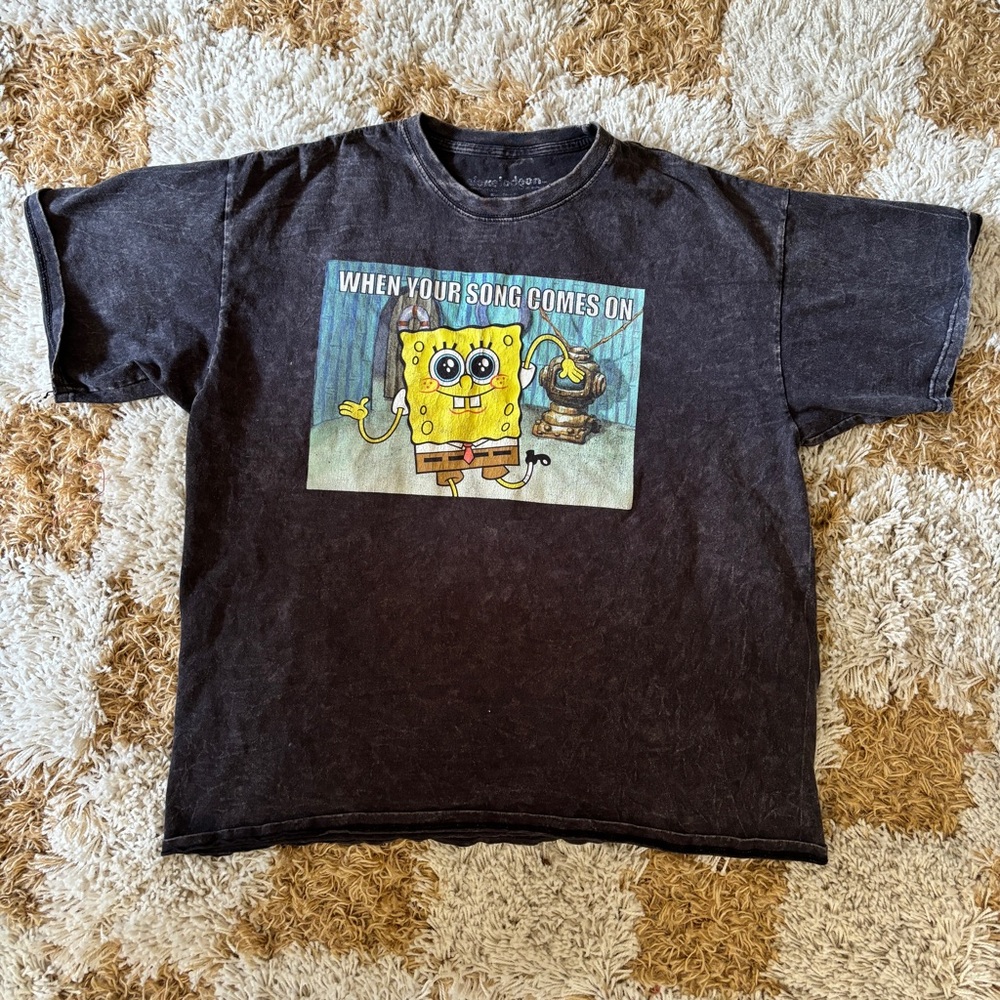 Vintage Spongebob Black Tshirt